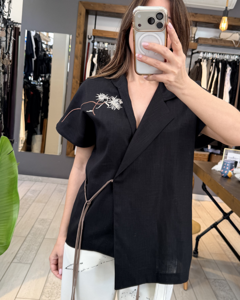 Pier Anvelop Keten Bluz (siyah)