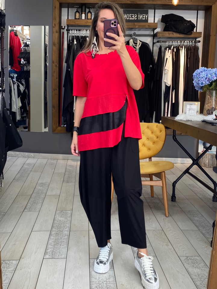 Jay Yaka Detaylı Bluz (kırmızı)