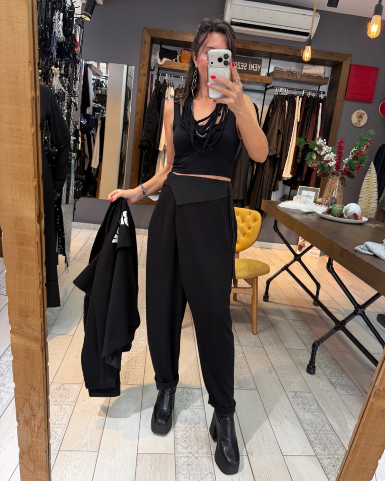 Luise Kapamalı Modal Pantolon (siyah)