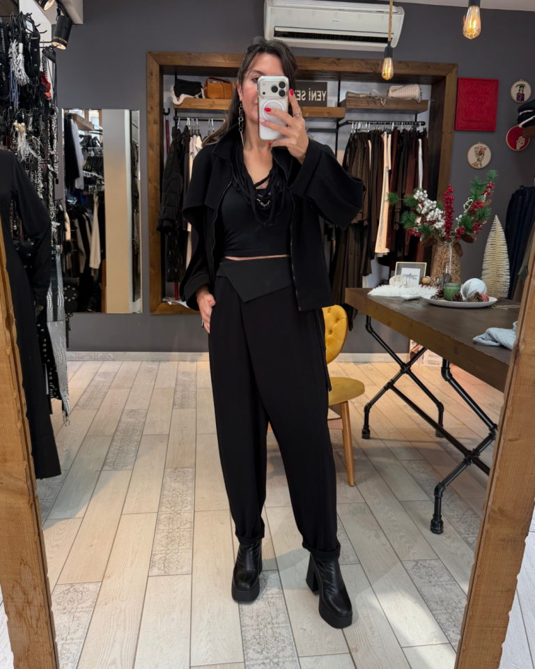 Luise Kapamalı Modal Pantolon (siyah)