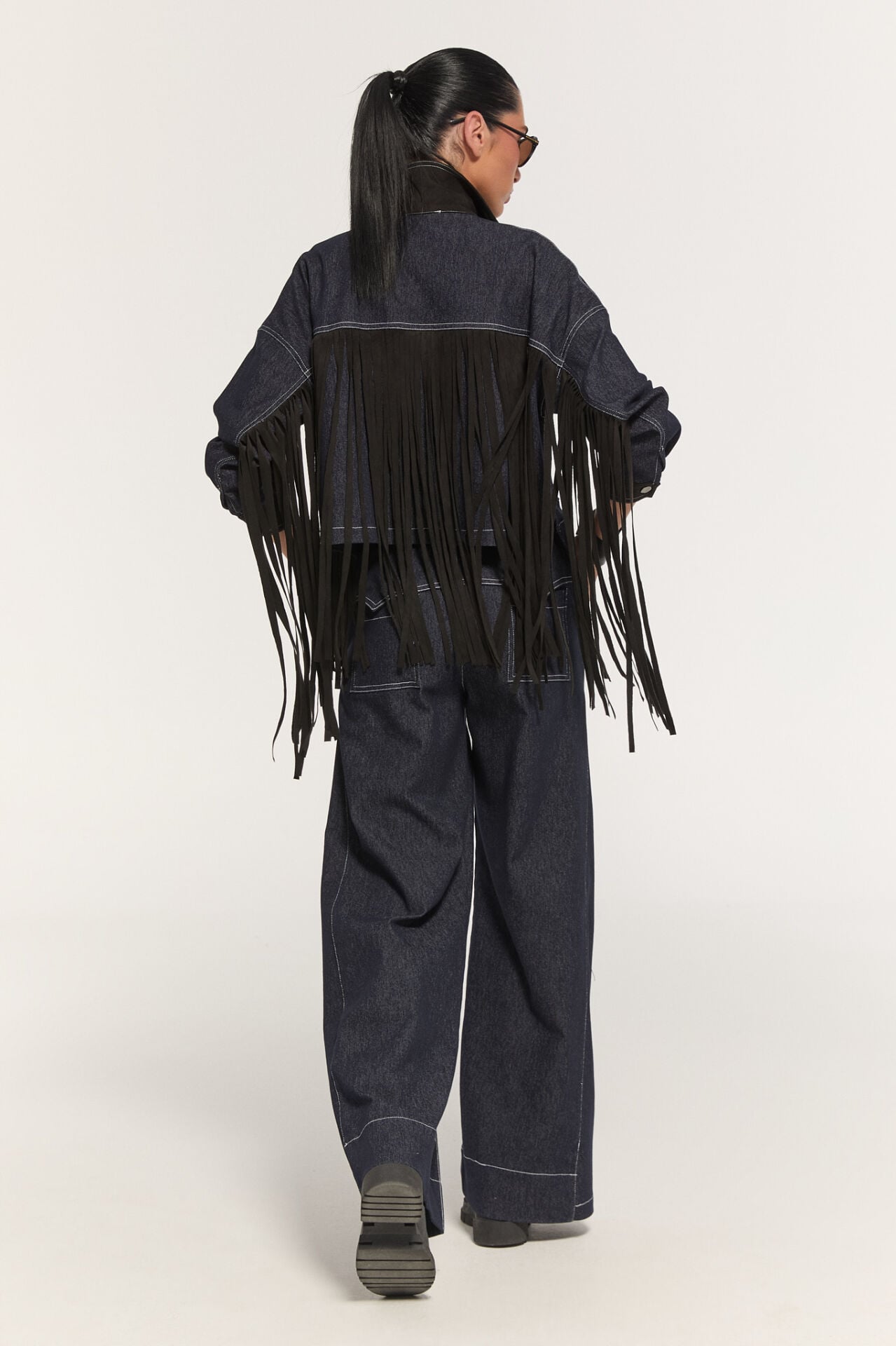 Ferris Püsküllü Denim Ceket (mavi)
