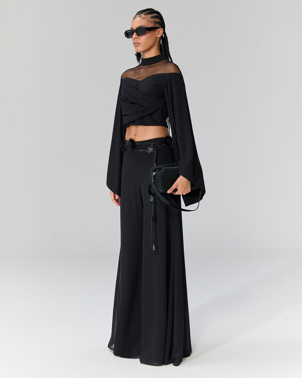 Larissa İçi Yırtmaçlı Dışı Tül Pantolon