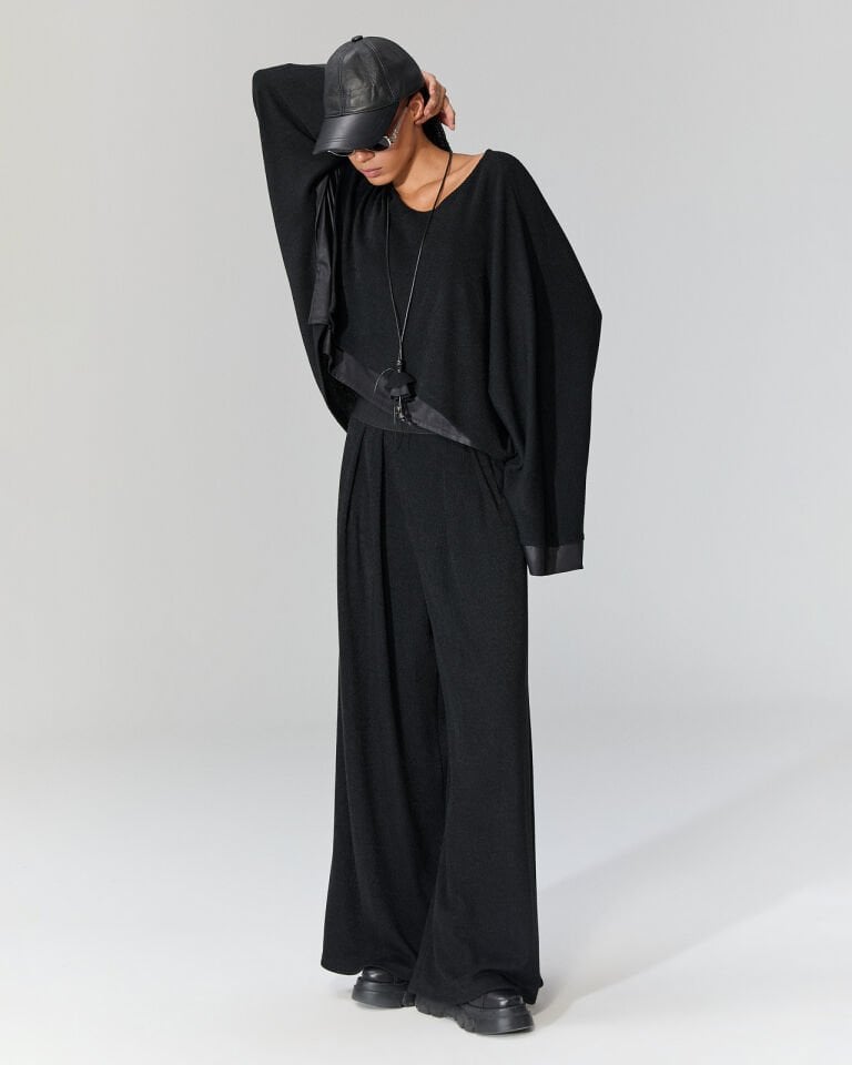 İsabel Deri Detaylı Triko Bluz