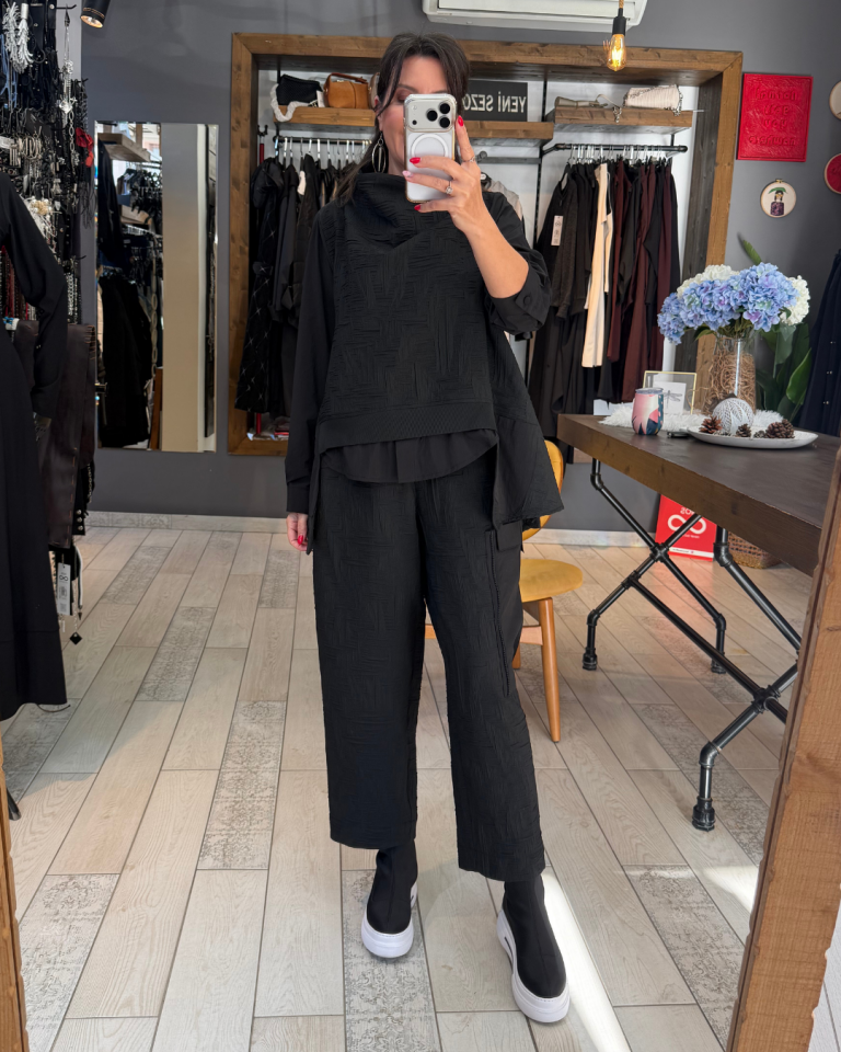 Rahat Jakarlı Pantolon (siyah)