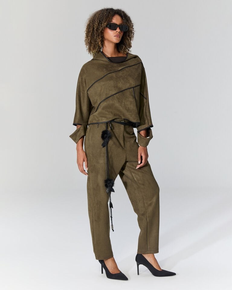 Sia Nubuk Dokulu Bluz (Haki)