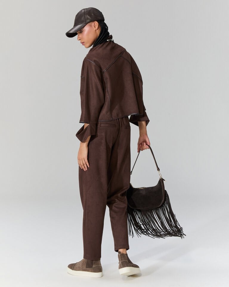 Sia Nubuk Dokulu Bluz (Kahve)