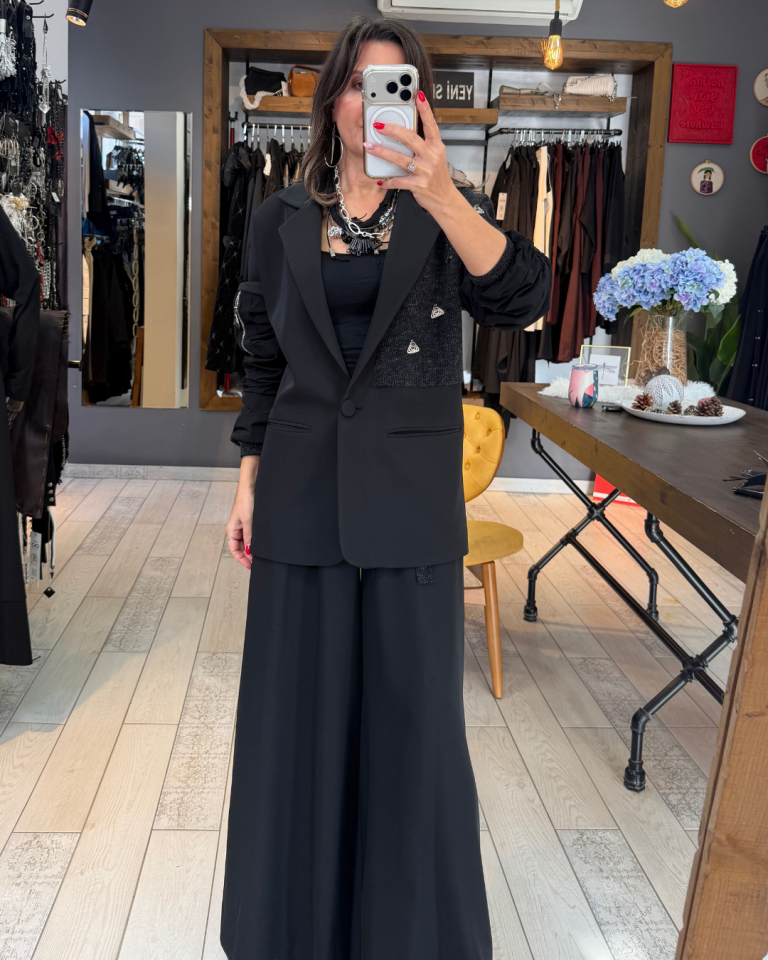 Casandra Tasarım Blazer (kırçıllı triko detaylı)