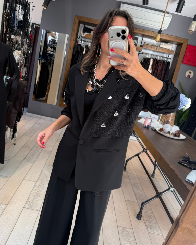 Casandra Tasarım Blazer (kırçıllı triko detaylı)