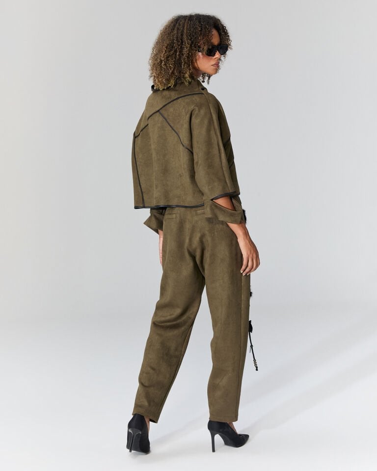 Sia Nubuk Dokulu Pantolon (Haki)