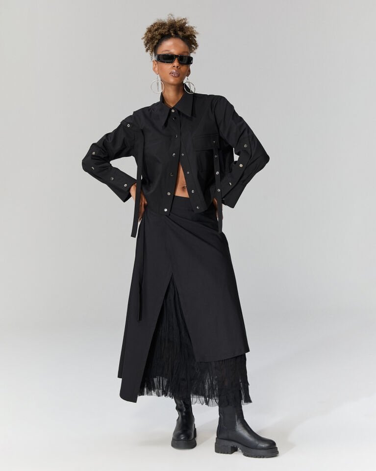 Gwen Tül Detaylı Etek