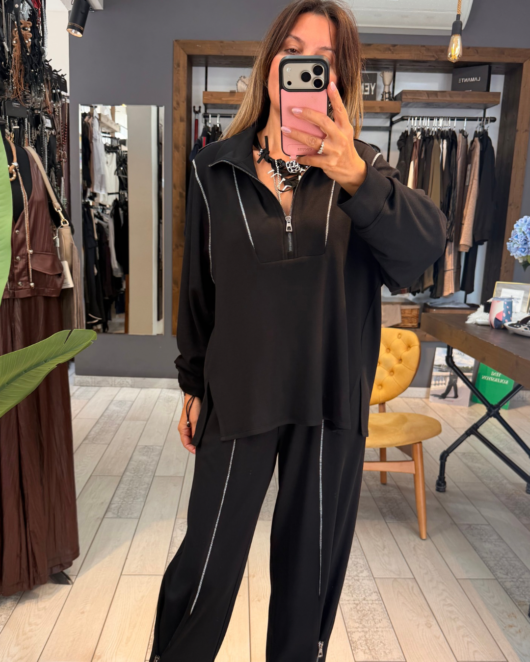 Denie Dikiş Detaylı Bluz (siyah)