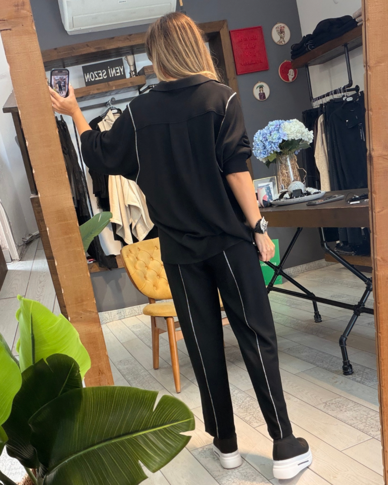 Denie Dikiş Detaylı Bluz (siyah)