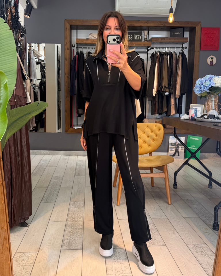 Denie Dikiş Detaylı Bluz (siyah)