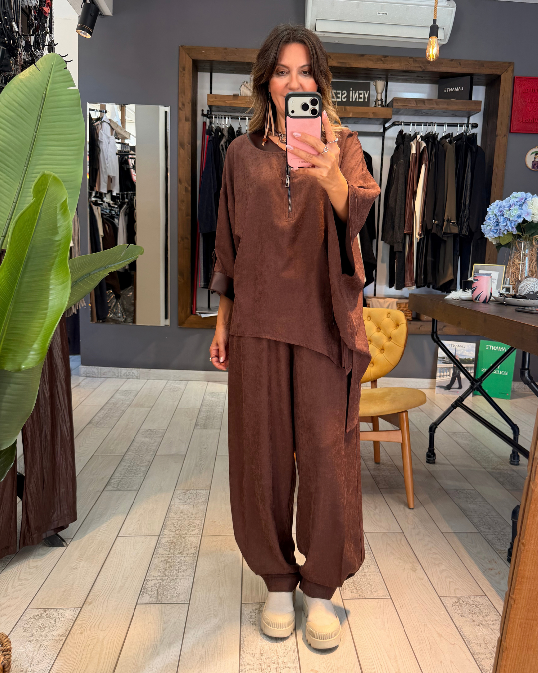 Danielle Nubuk Pantolon (kahverengi)