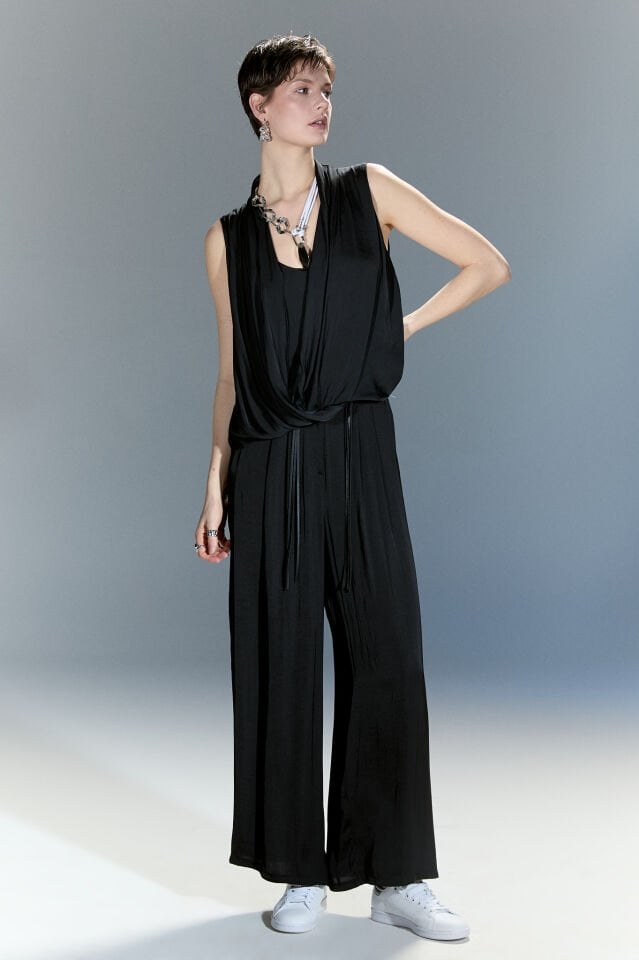 Marce Kruvaze Bluz (siyah)