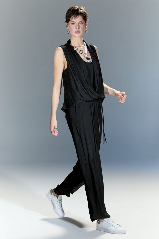 Marce Kruvaze Bluz (siyah)