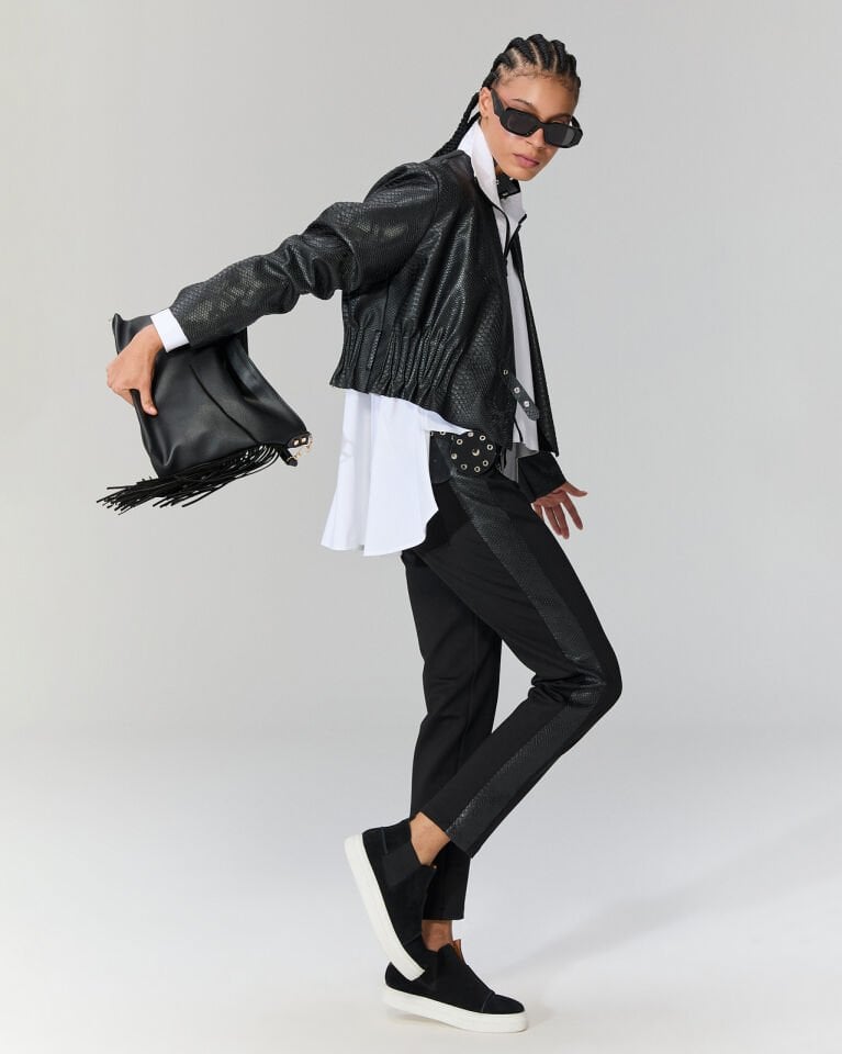 Arkası Uzun Fermuarlı Gömlek (Beyaz)