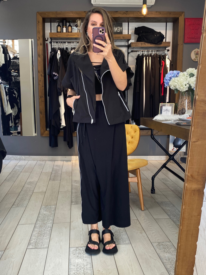 Vernis Fermuarlı Gömlek/Ceket (siyah)