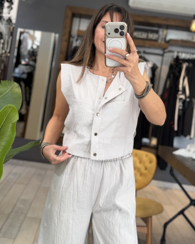 Liora Paraşüt Kumaş Bluz (taşrengi)