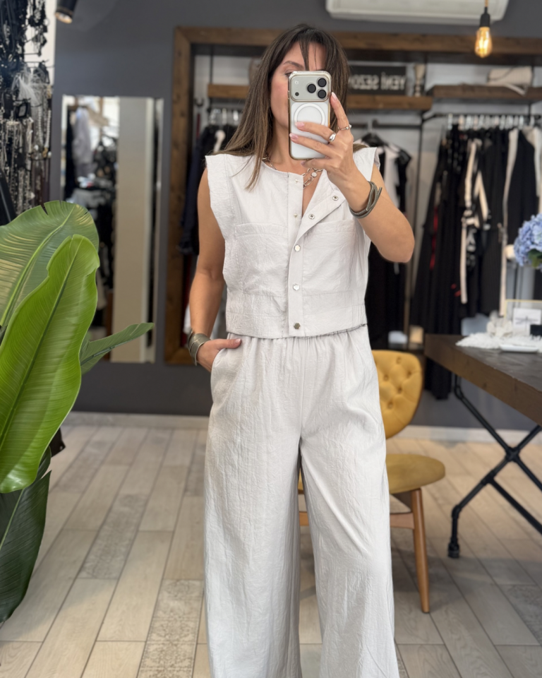 Liora Paraşüt Kumaş Bluz (taşrengi)