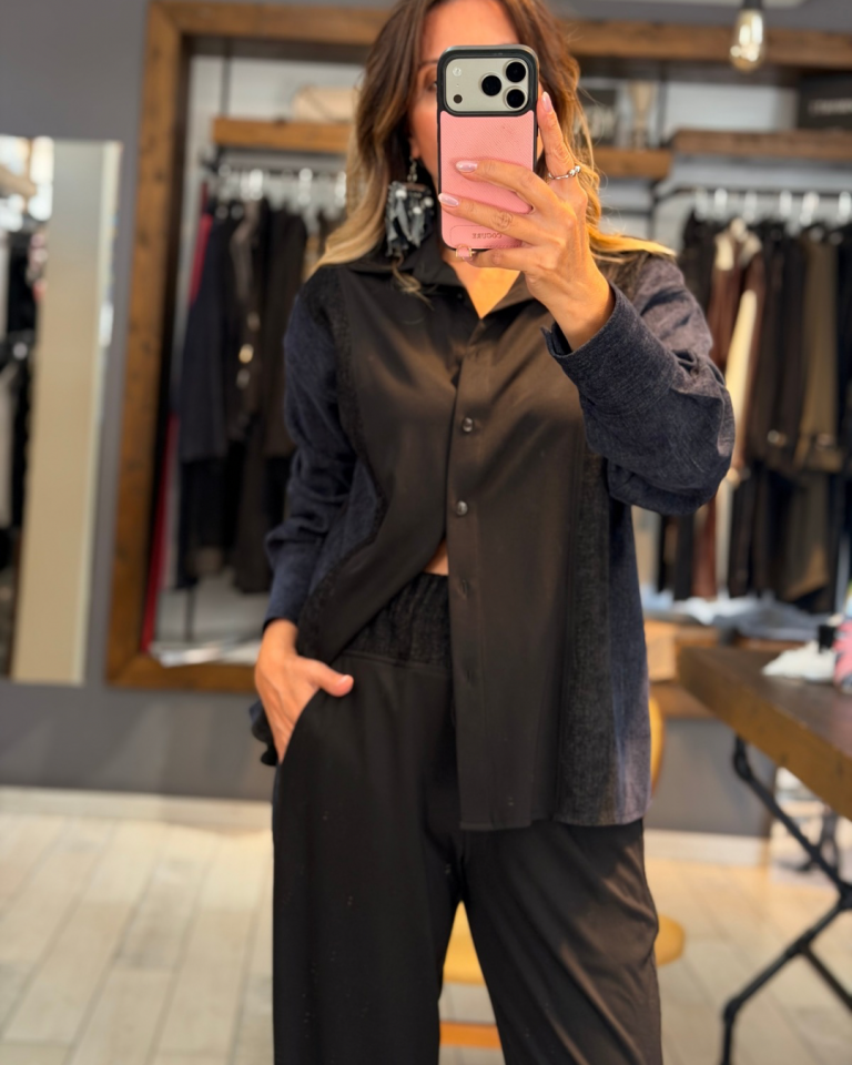 Sorene Düğmeli Bluz (siyah)