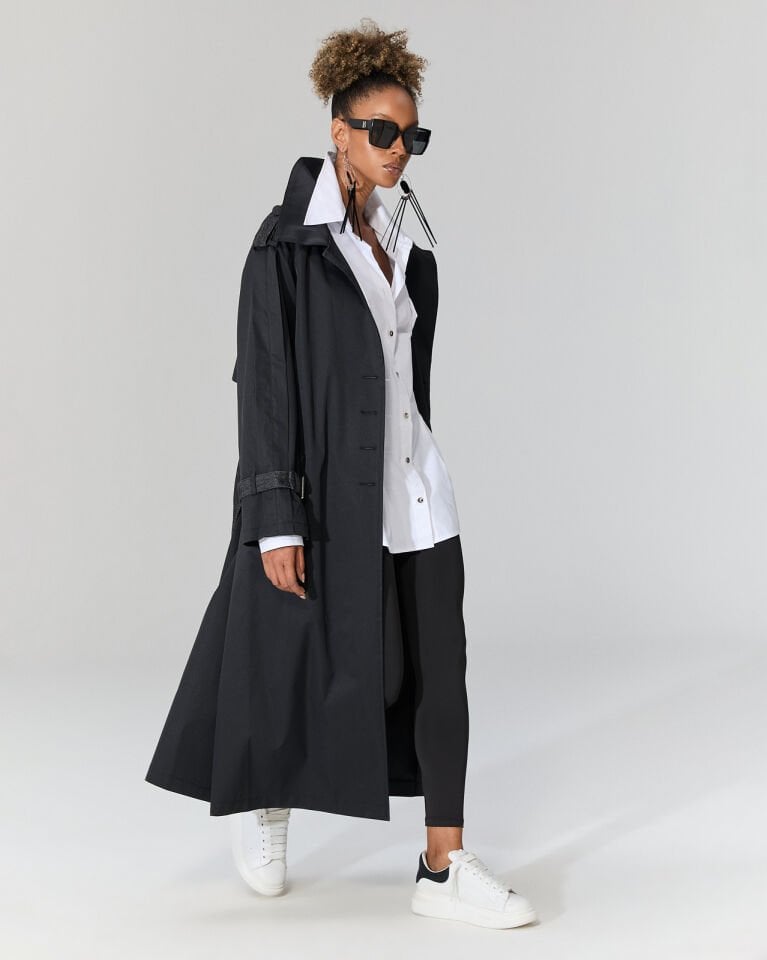 Lou Trençkot (Siyah)