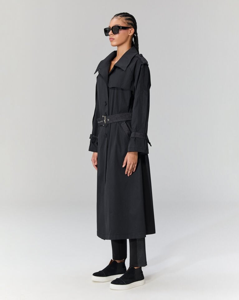 Lou Trençkot (Siyah)