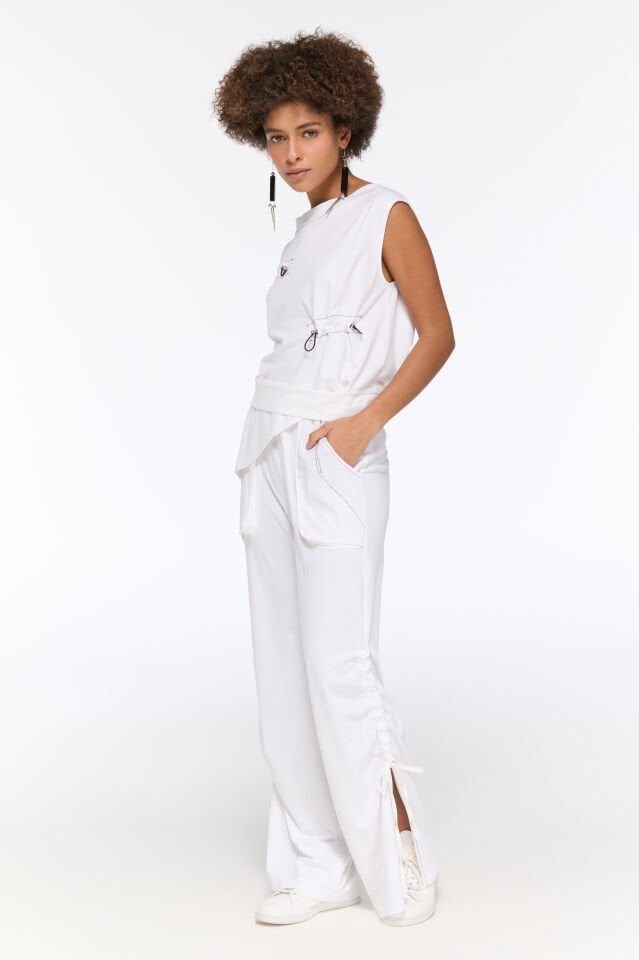 Velora Kemerli Bluz (beyaz)