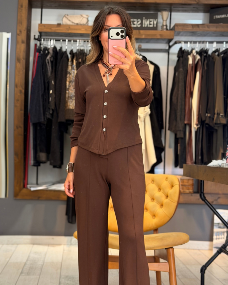 Anissa Çıtçıtlı Bluz (kahverengi)