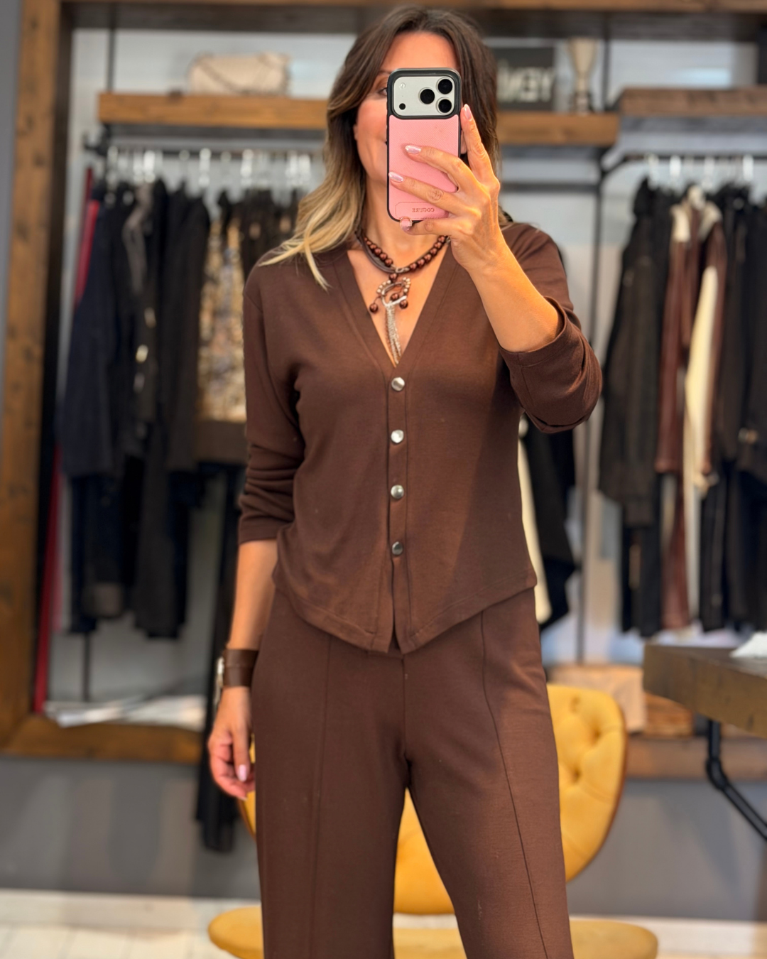 Anissa Çıtçıtlı Bluz (kahverengi)